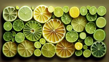 Fresh citrus slices add color and flavor generated by AI photo