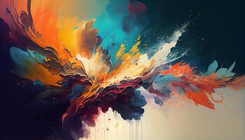 Abstract backdrop Ink watercolor creates vibrant grunge design generated by AI photo