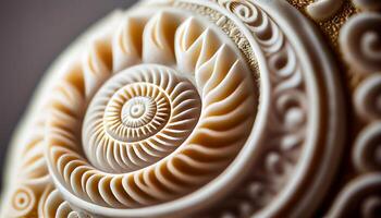 Golden spirals adorn seashell a stunning souvenir , photo