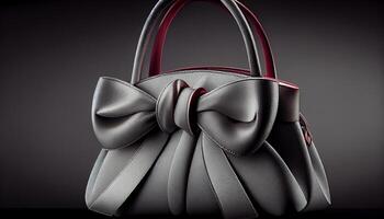 A shiny leather bag for luxurious shopping , photo