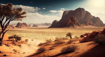 Landscape of dry eroded sandstone rock formation , photo