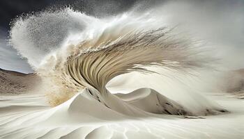 Nature wave crashes on sandy shoreline beautifully , photo