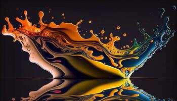 Abstract paint wave liquid backdrop water design pattern ,generative AI photo
