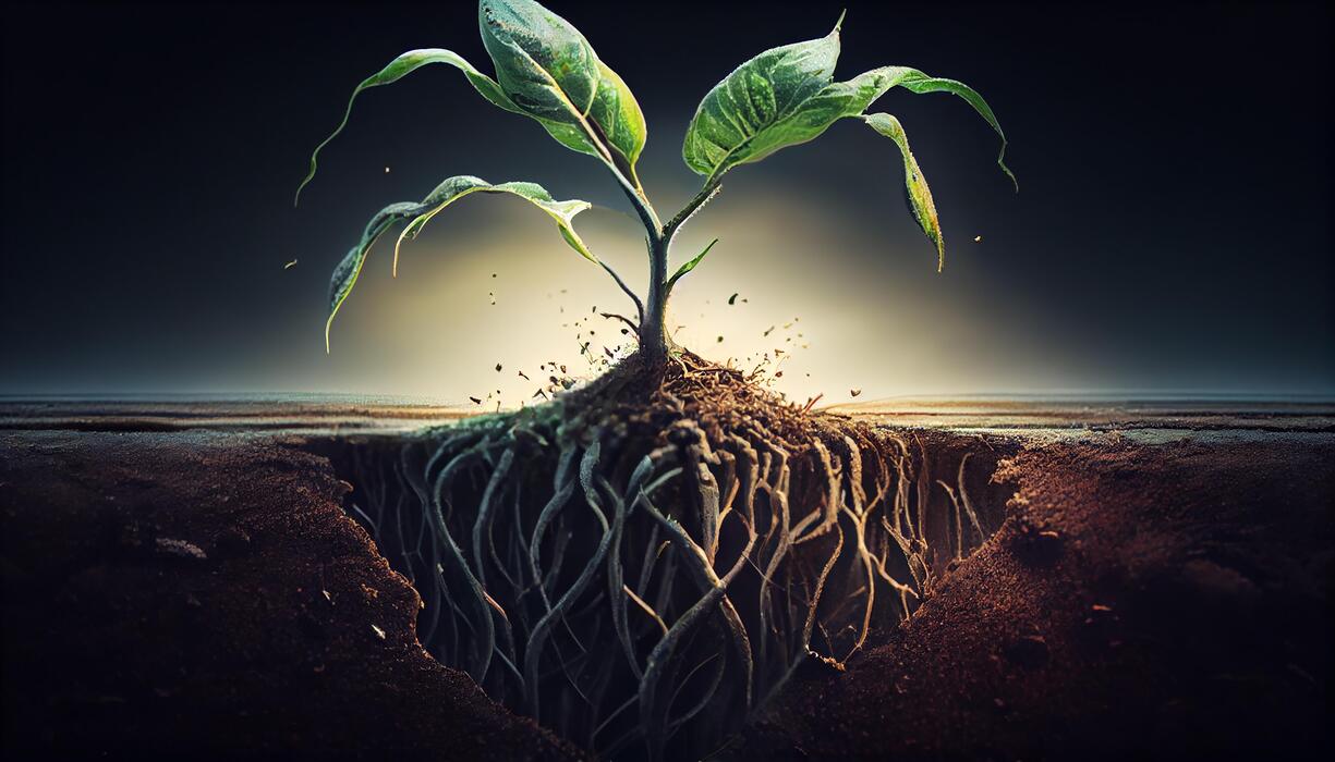 Roots Underground Stock Photos - Nature Growth Tree Plant Leaf Water Root Generative Ai Photo 