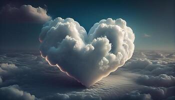 cloud sky with heart shape , photo