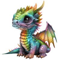 mignonne dragon, ai génératif png