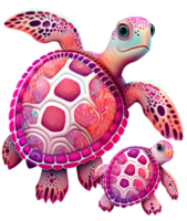 rosado Tortuga acuarela, ai generativo png