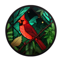 stained glass style bird, png