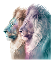 Lion couple, ai generative png