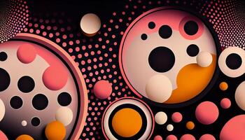 Abstract Circle Pattern in Multi Colored Wallpaper Design , photo