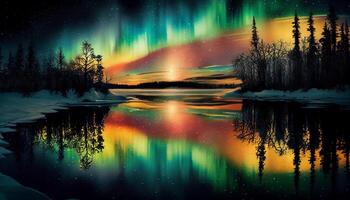 Nature wonder Milky Way lights up midnight forest , photo