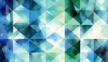 Abstract geometric pattern in blue triangle shapes , photo