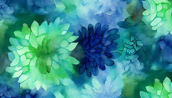 Vibrant watercolor nature illustration, blue backdrop art product , photo