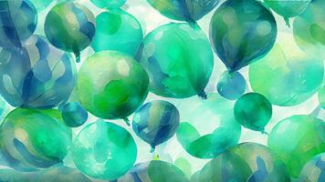 Multi colored balloons flying in abstract celebration pattern , photo