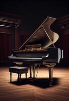 elegant grand piano indoors scene , photo