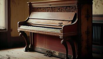 antiguo piano en madera, clásico estilo elegancia ,generativo ai foto