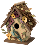 whimsical bird house isolated, png