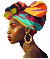 African black woman watercolor, png