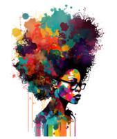 afrikanisch schwarz Frau Aquarell, ai generativ png