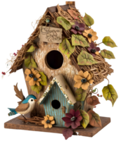 whimsical bird house isolated, png