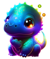 glühend Baby Drachen, ai generativ png