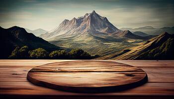 Mountain peak and sunset amidst forest backdrop , photo