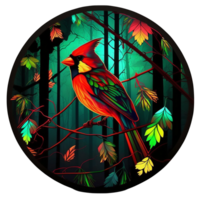 stained glass style bird, png