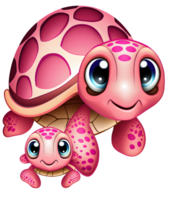 rosado Tortuga acuarela, ai generativo png