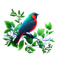 stained glass style bird, png