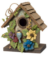 whimsical bird house isolated, png