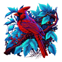 stained glass style bird, png