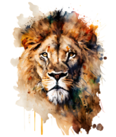 watercolor lion head, png