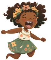 african black girl watercolor, png