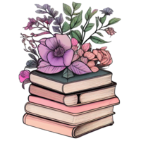 vintage floral livro isolado, ai generativo png