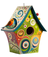 whimsical bird house isolated, png