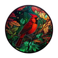 coloré verre style oiseau, ai génératif png