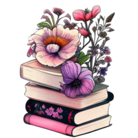 vintage floral livro isolado, ai generativo png