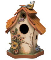 whimsical bird house isolated, png