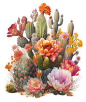 bunt Kaktus Aquarell Kunst, ai generativ png