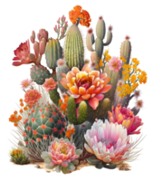 coloré cactus aquarelle art, ai génératif png