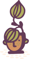 keramisch potten met cactus grappig gezichten. verschillend tekening emoties tekens stickers fabriek keramiek. pottenbakkerij vazen modieus concept tekenfilm stijl. hand- getrokken illustratie geïsoleerd achtergrond illustratie png