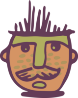 keramisch potten met cactus grappig gezichten. verschillend tekening emoties tekens stickers fabriek keramiek. pottenbakkerij vazen modieus concept tekenfilm stijl. hand- getrokken illustratie geïsoleerd achtergrond illustratie png