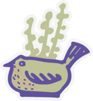 keramisch potten met cactus grappig gezichten. verschillend tekening emoties tekens stickers fabriek keramiek. pottenbakkerij vazen modieus concept tekenfilm stijl. hand- getrokken illustratie geïsoleerd achtergrond illustratie png