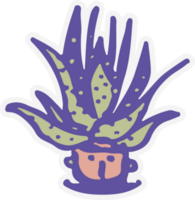 keramisch potten met cactus grappig gezichten. verschillend tekening emoties tekens stickers fabriek keramiek. pottenbakkerij vazen modieus concept tekenfilm stijl. hand- getrokken illustratie geïsoleerd achtergrond illustratie png