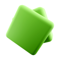 3d renderen verandering icoon. 3d geven groen knop voor 45 graden omwenteling icoon. png