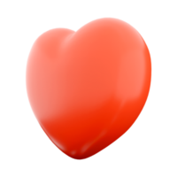 3d rendering red heart shape icon. 3d render A sign of love or life icon. png