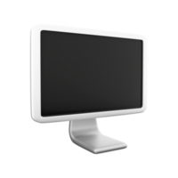 3d Renderização computador monitor ícone. 3d render branco monitor com a tela fora ícone. png