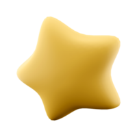 3d representación estrella icono. 3d hacer grande amarillo estrella en el cielo icono. png