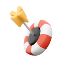 3d rendering Target Icon. 3d rendering Dart board and dart icon. png