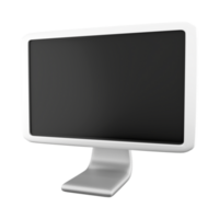 3d rendering Computer Monitor icon. 3d render white monitor with the screen off icon. png